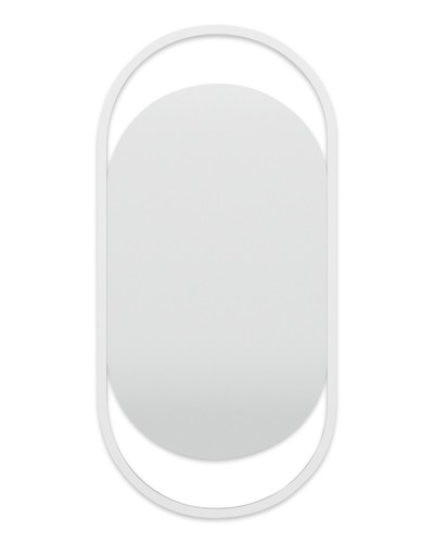 Дизайнерское настенное зеркало Glass Memory Muse в металлической раме белого цвета